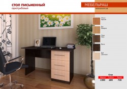 Стол письменный однотумбовый ТМ Мебель РАШ